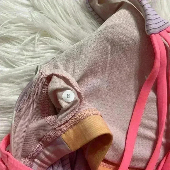 Lululemon Wild Tank Purple Stripe with attached bra Size 8 - Picture 5 of 5